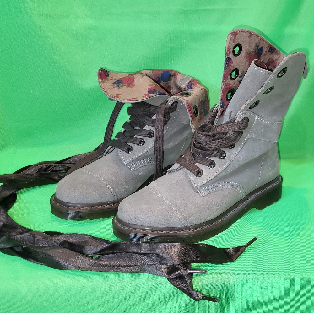 Aimee Dr. Martens Gray Combat Boots